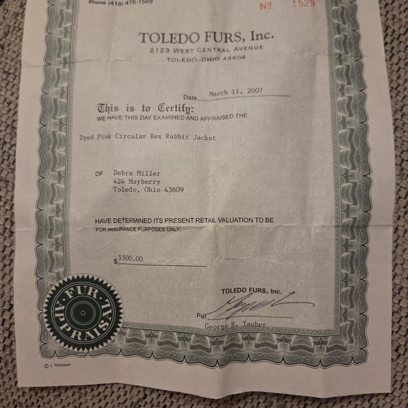 Rosetti Pink Rabbit Fur Coat - Picture 7 of 8